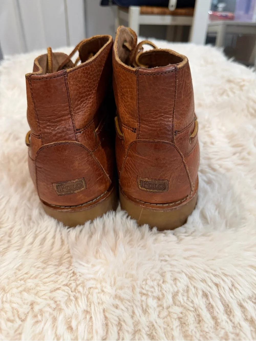 Polo by Ralph Lauren Men's Chestnut Brown Leather Chukka Boots